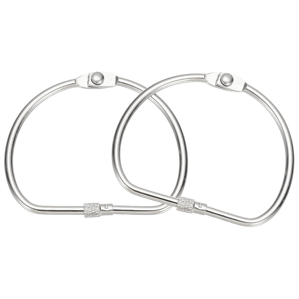 Loose Leaf Binder Rings 2.7 Inch, 2 Pcs Binder Rings D Shape, Silver