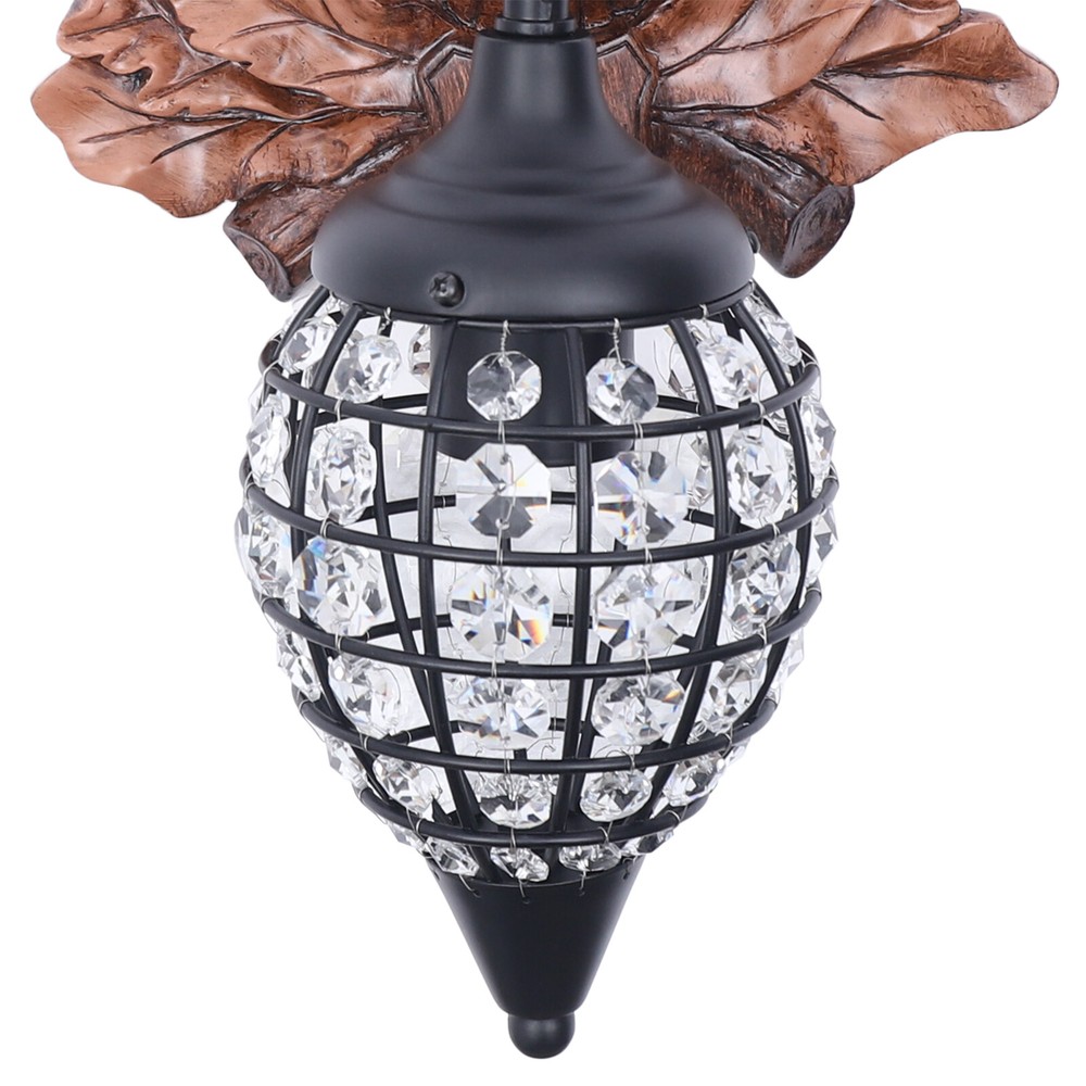 Antler Wall Sconce Lighting Rustic Deer Wall Light Decor with Antler and Crystal