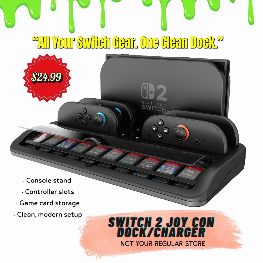 All-In-One Nintendo Switch 2 Console, Controller & Game Organizer/Charging Dock