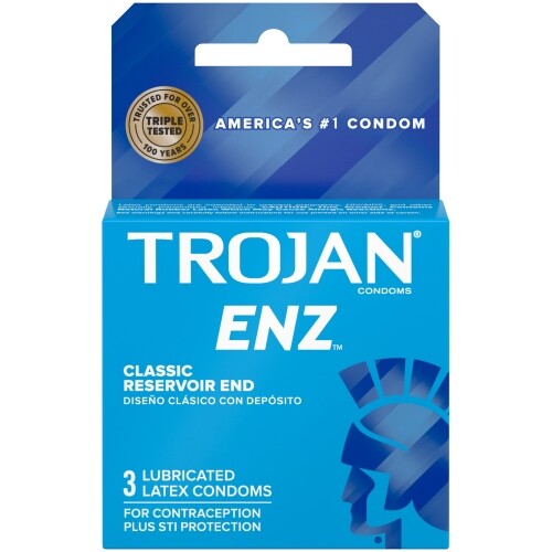 4 Pack Trojan Enz Condoms Lubricated Latex 3 Each