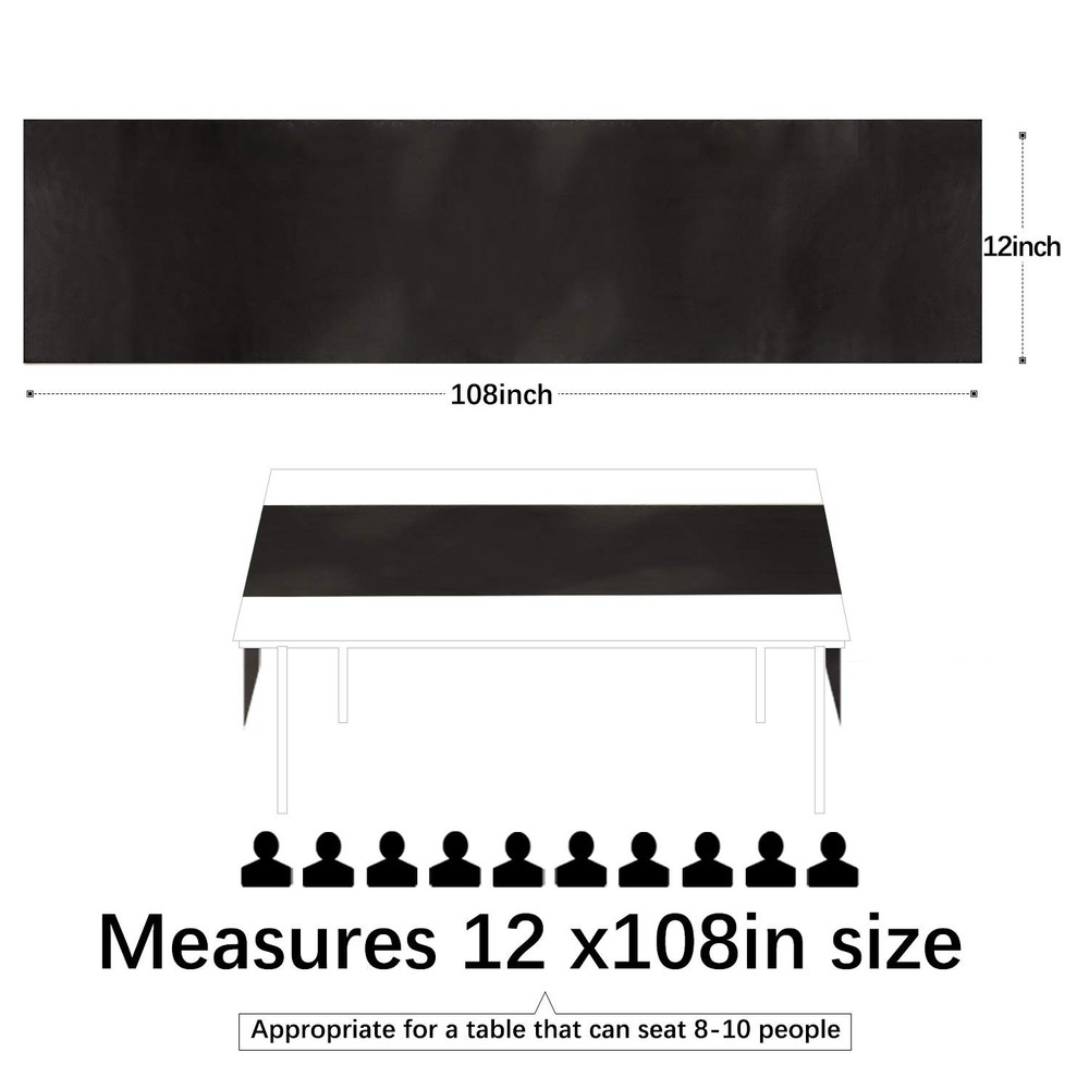 Black Table Runner Satin Table Runners Halloween Tabletop Silk Smooth Fabric ...