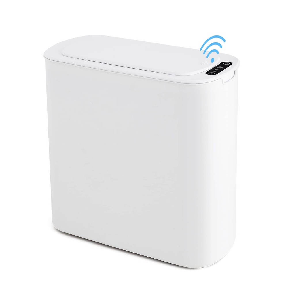 Automatic Motion Sensor Bathroom Trash Can with Lid, 2.6 Gallon Touchless Tra...