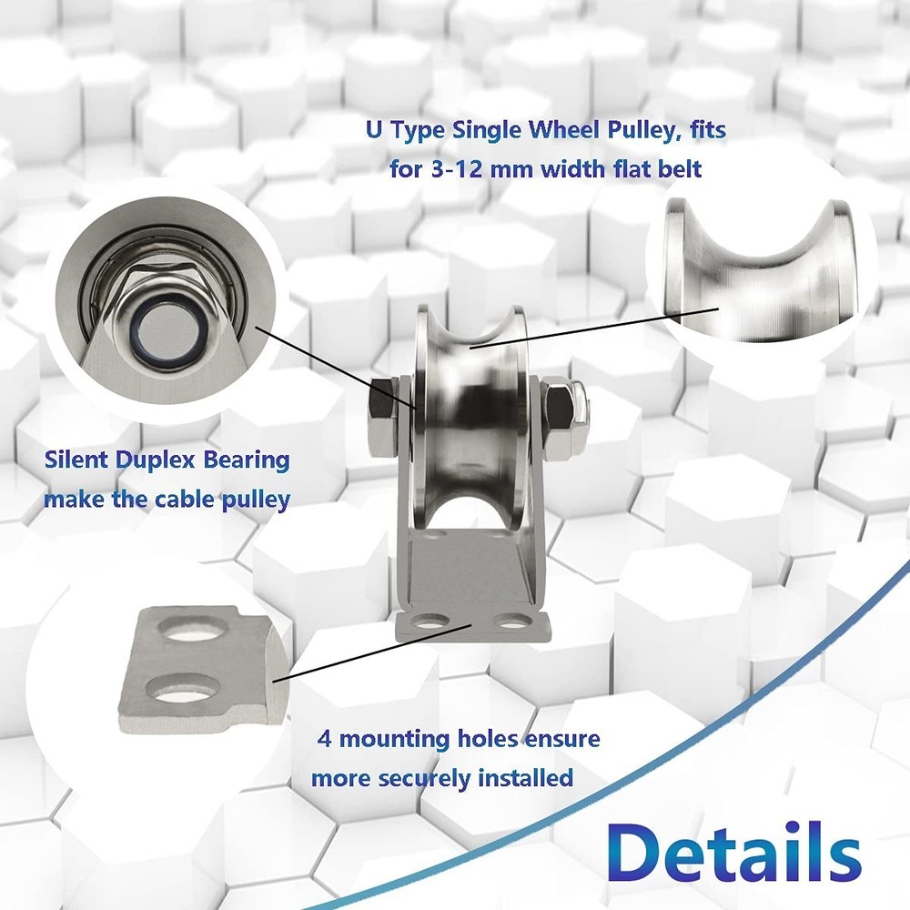 Versatile Stainless Steel Single Pulley Block - Easy Install for DIY Projects