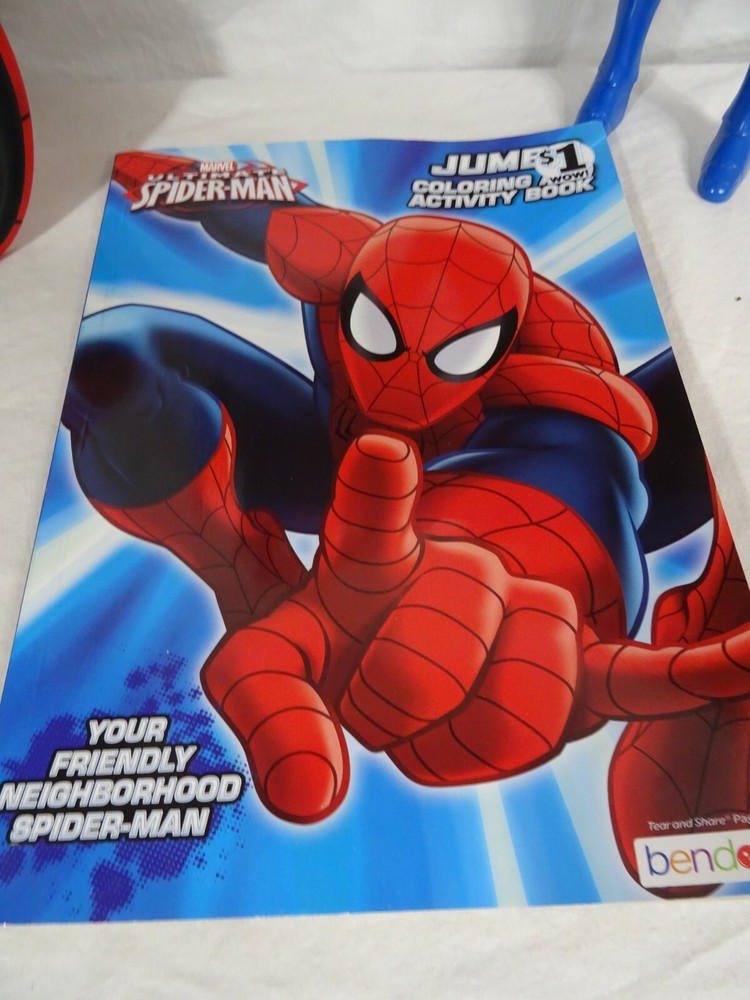 Marvel Spiderman Figure 12" Spiderman Sunglasses 10" Backpack & Coloring Book