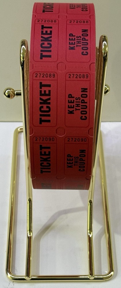 Raffle Ticket Dispenser/ 1pc. Brass Plated Ticket Holder W/ Multiple Rolls