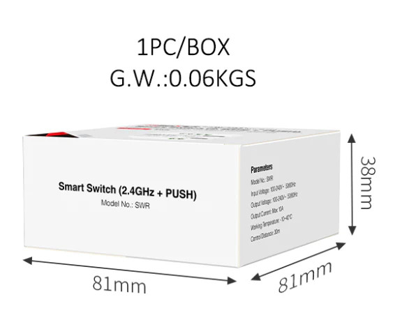 Miboxer SWR Smart Switch 2.4GHz Push Wireless LED Light Controller