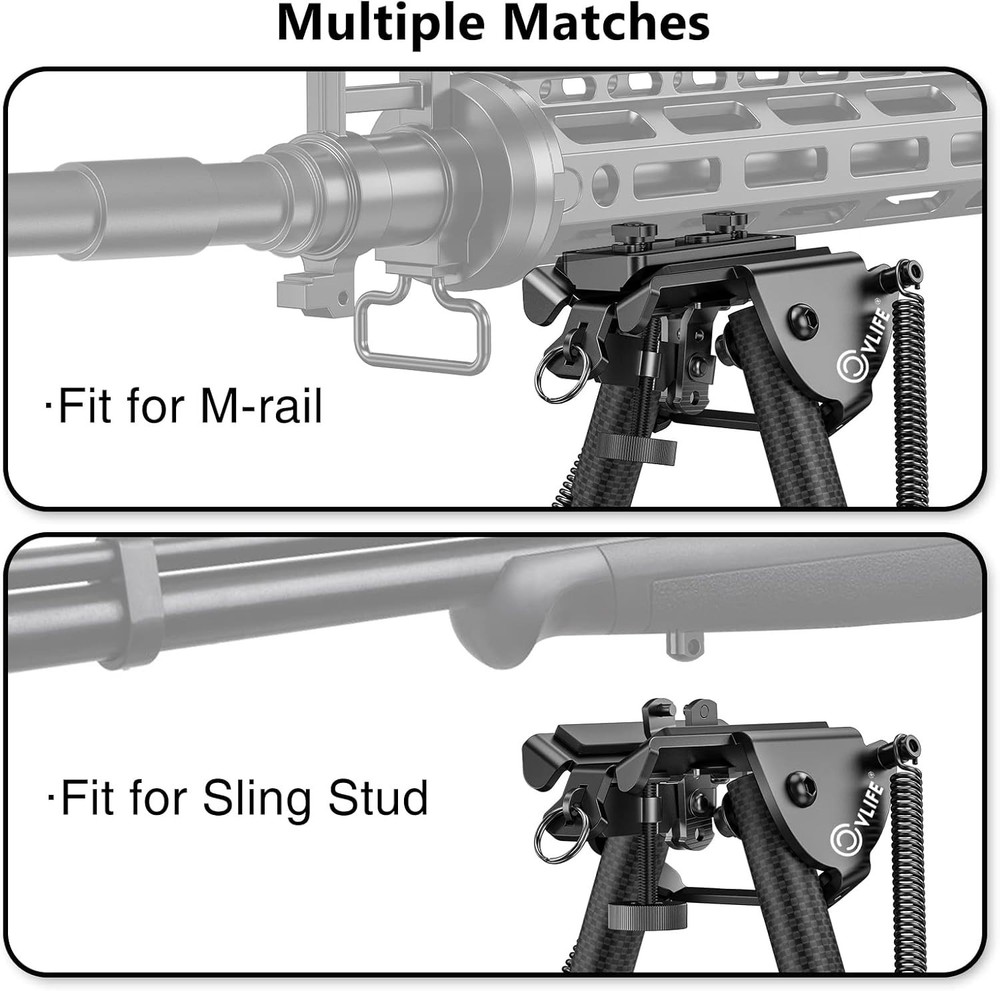 Robust 6-9 Inches Adjustable Bipod with Rubberized Feet for Ultimate Support