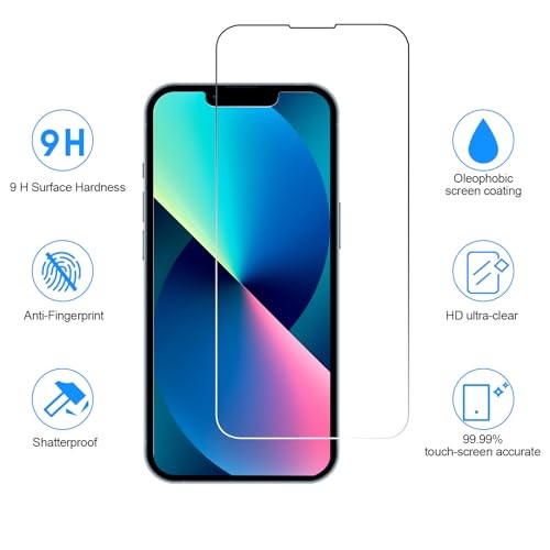 3 Pack Screen Protector for iPhone 13 with 3 Pack Camera iPhone 13 6.1" Clear