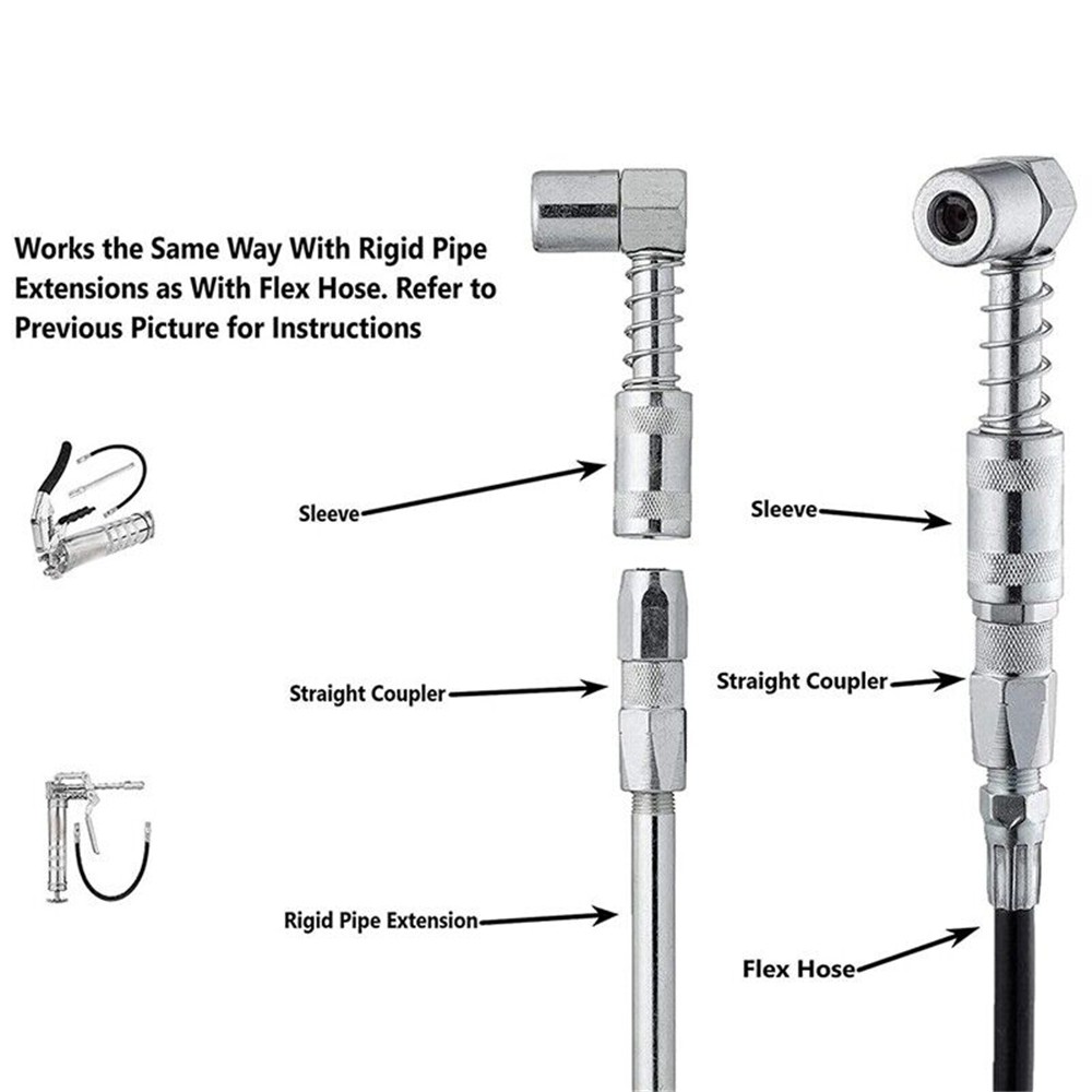 Grease Nozzle Grease Gun- Accessory 90 Degree Grease Coupler Adapter⬆️⬇️