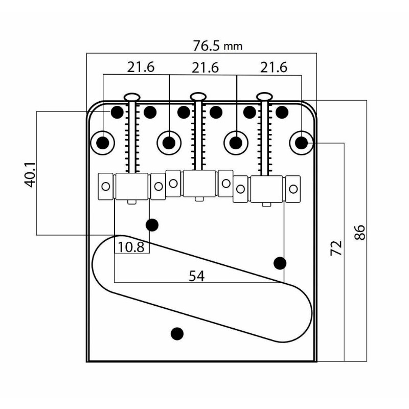 Silver Vintage/Modern Telecaster Bridge Cut-Down Sides