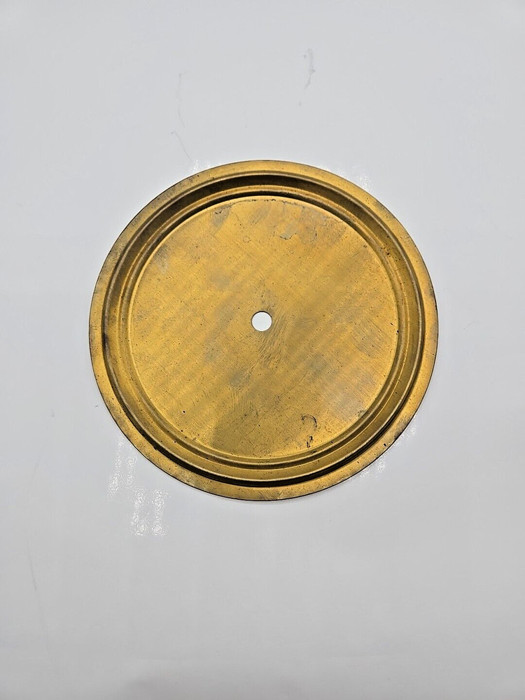 Vintage Solid Brass Clock Dial Pan 6 1/2" Clockmaker Stock