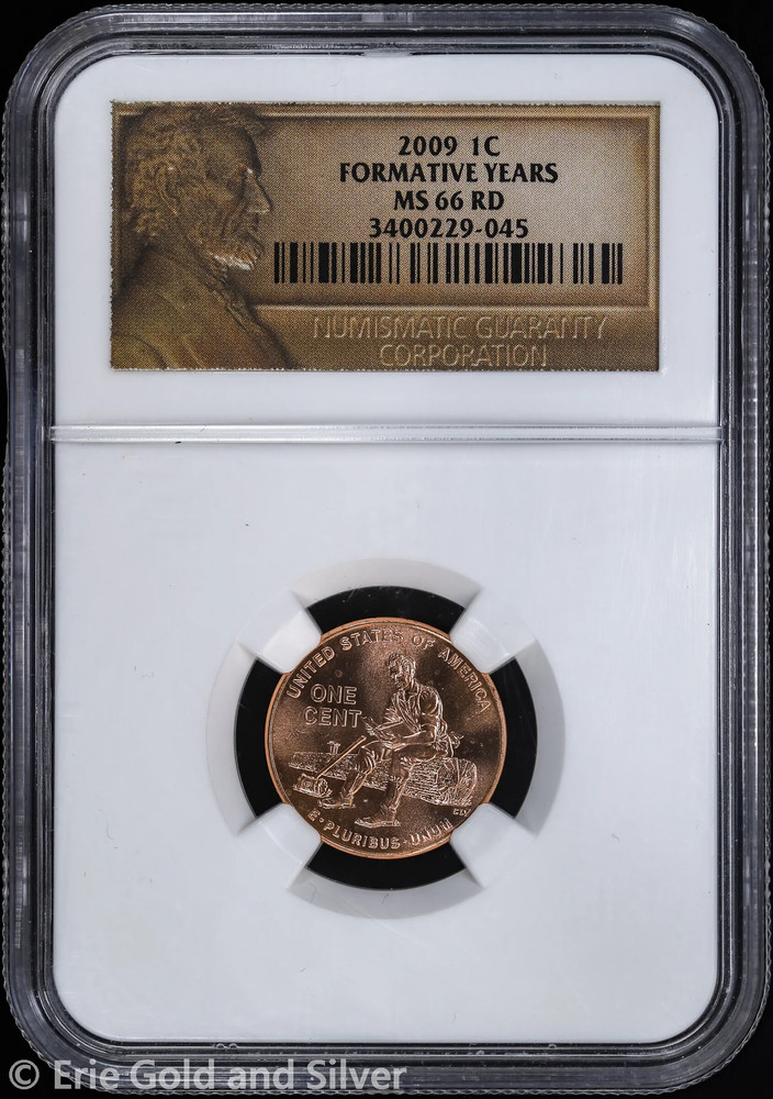 2009 1C Lincoln Cent Formative Years NGC MS 66 RD | Uncirculated UNC BU