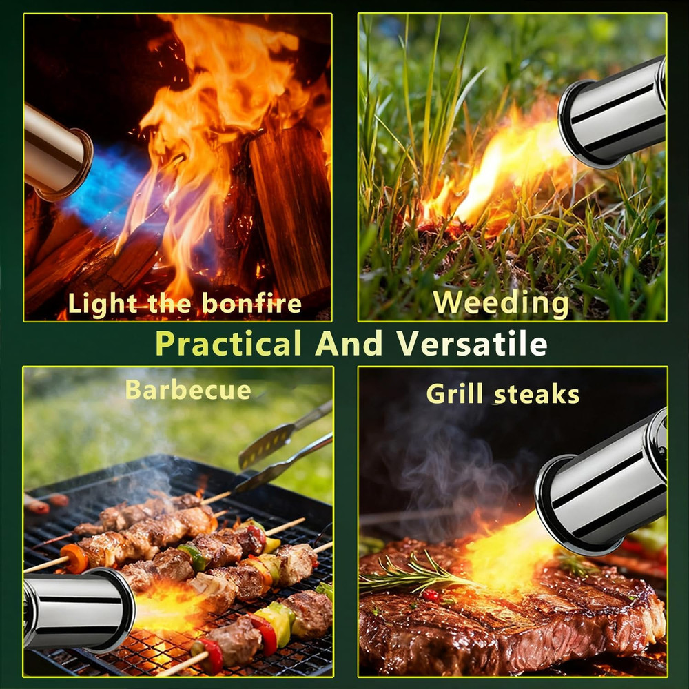 Powerful Propane Torch Gun,Kitchen Cooking Torch with One-Touch Max Fire, Cha...