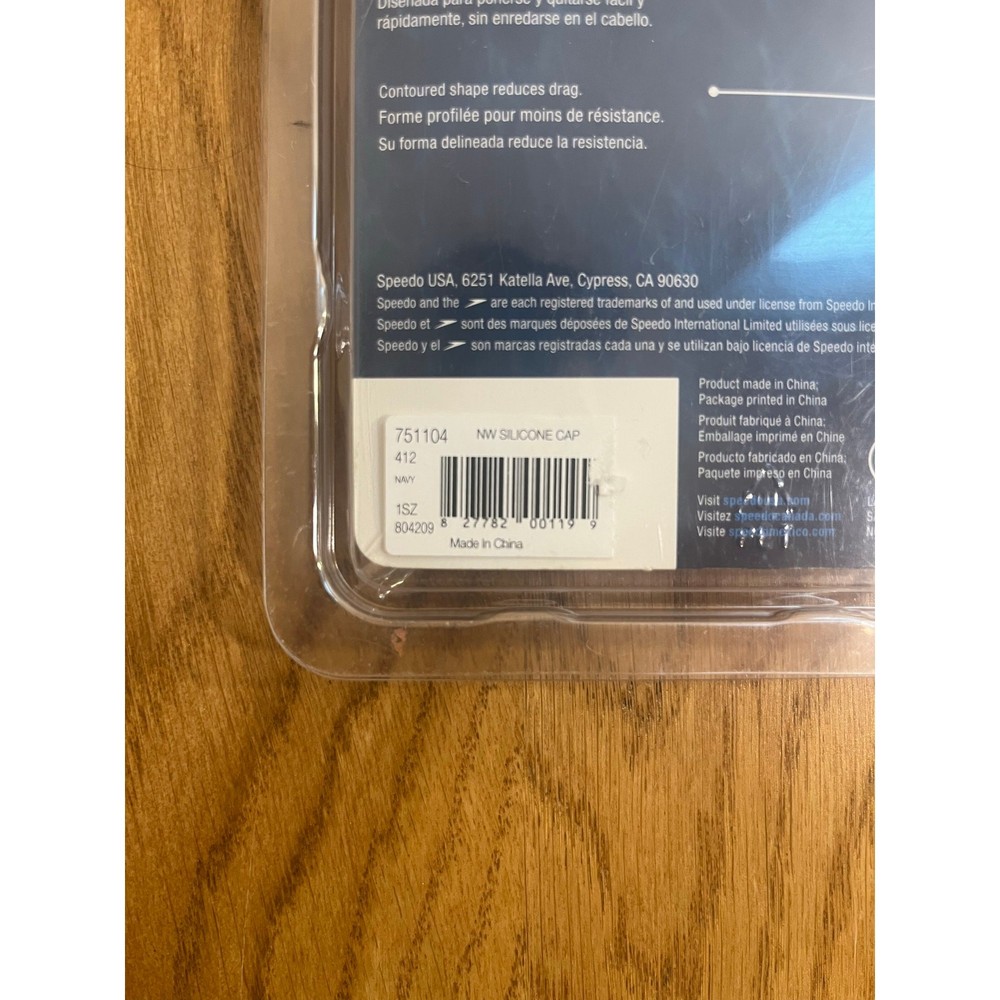 Speedo Solid Silicone Swim Cap One Size Blue NEW