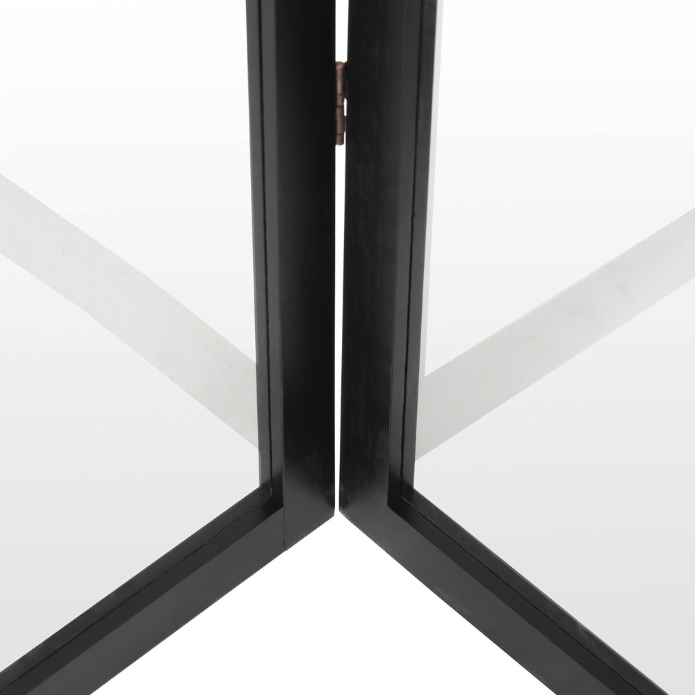 6 ft. Tall Clear Plastic Partition Black 5 Panel