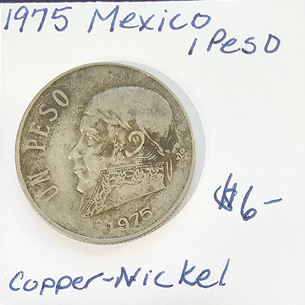 1975 Mexico 1 Peso Copper-Nickel KM #460
