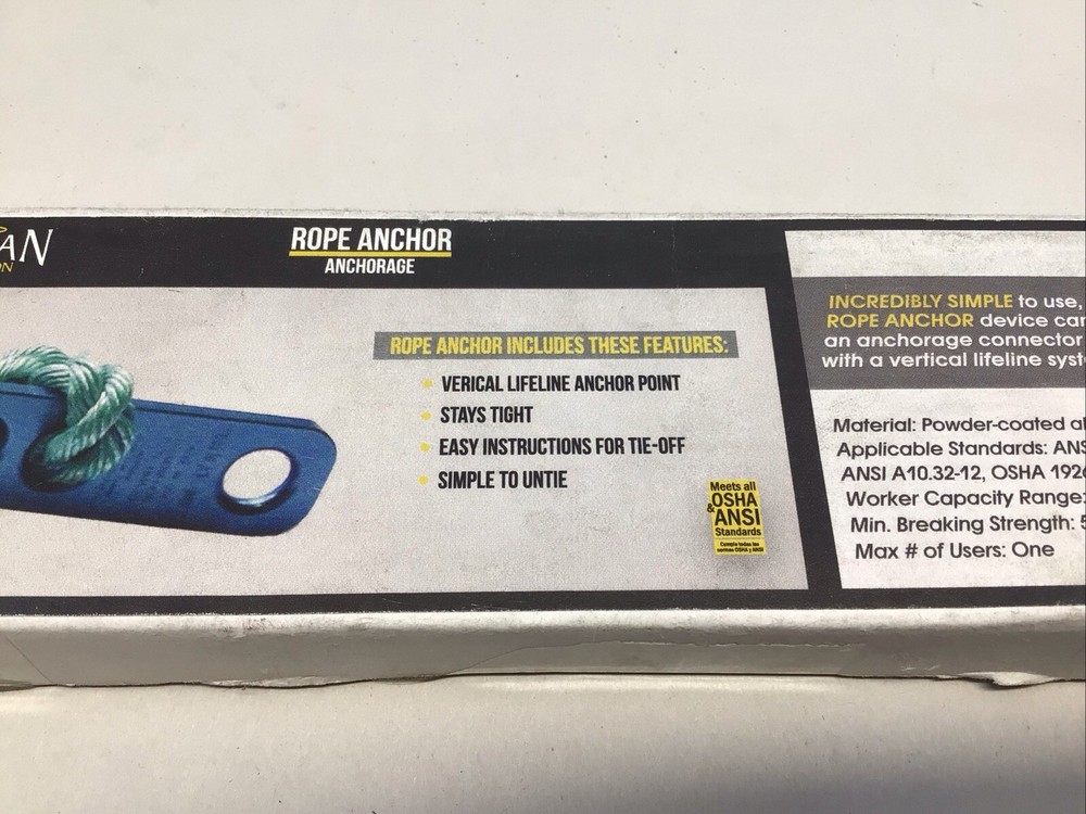 Rope Anchor Guardian Fall Protection Reusable Rope Connector