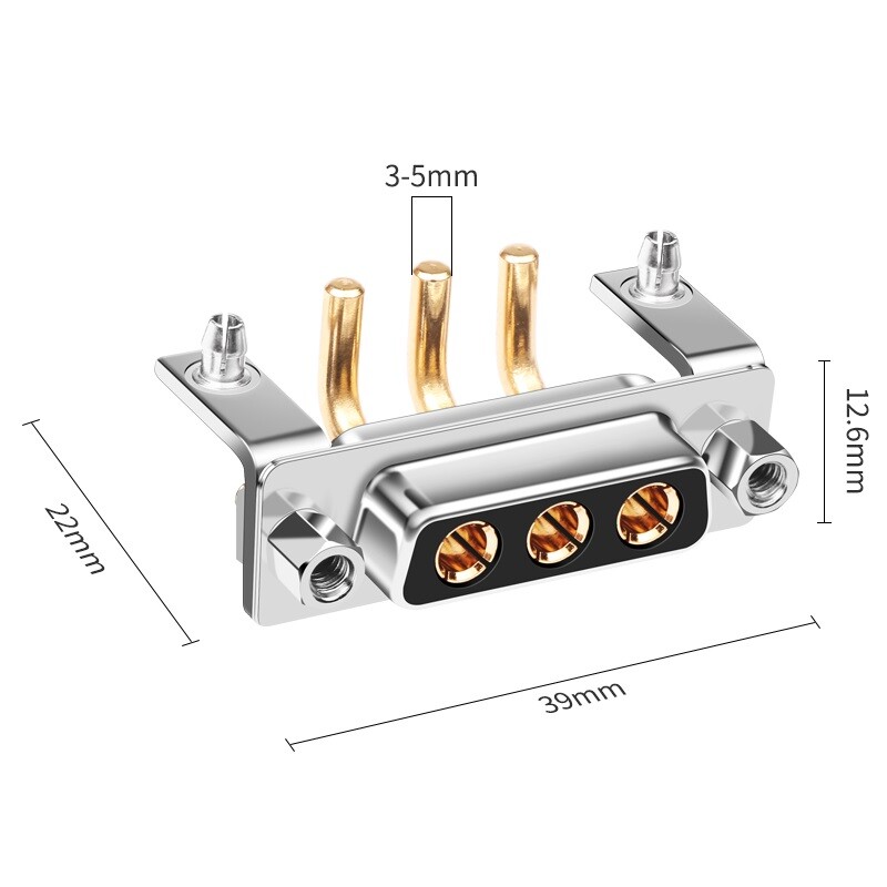 3W3 curved foot welding plate type DB3/DR3 female socket 30A high current socket