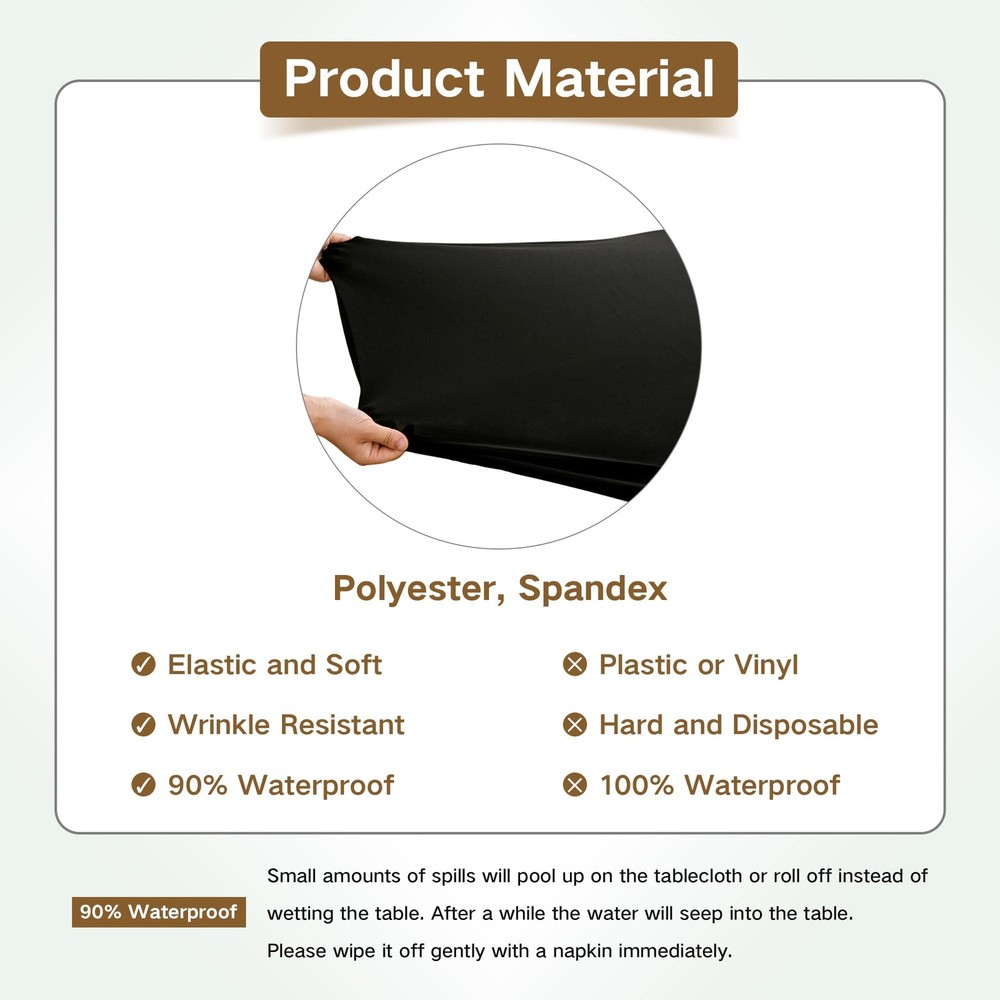 Small Round Fitted Table Cover Cocktail Topper 24" (Round), Black