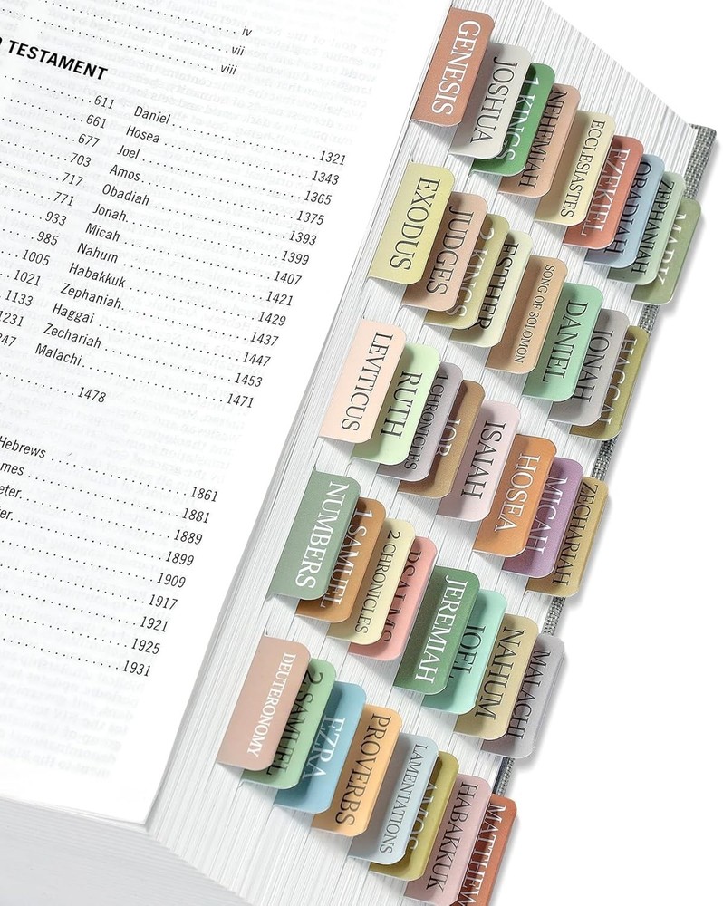 Elegant Boho Bible Index Tabs - Laminated Large Print for Easy Navigation