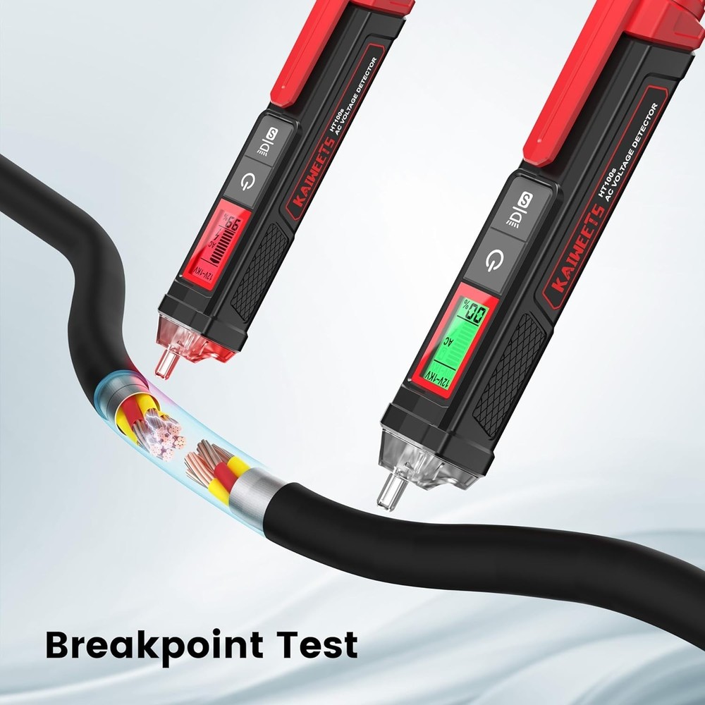 Compact Non-Contact Voltage Tester - Dual Range AC 12V-1000V with LCD Display