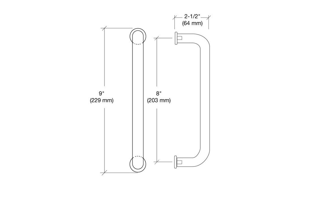 CRL Dark Bronze 8" L Aluminum Door Mounted Standard Pull Handle