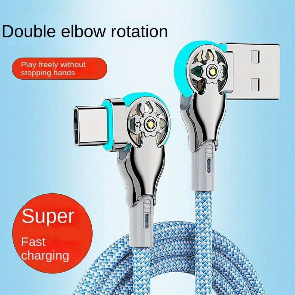 Flexible Rotating Fast Charging Cord Type‑C Universal Android Charging Cable