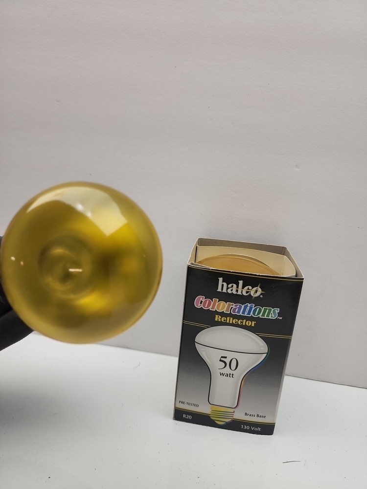 50 Watt R20 Yellow Halco Colorations Light Bulbs Accent Lighting Dimmable #9154