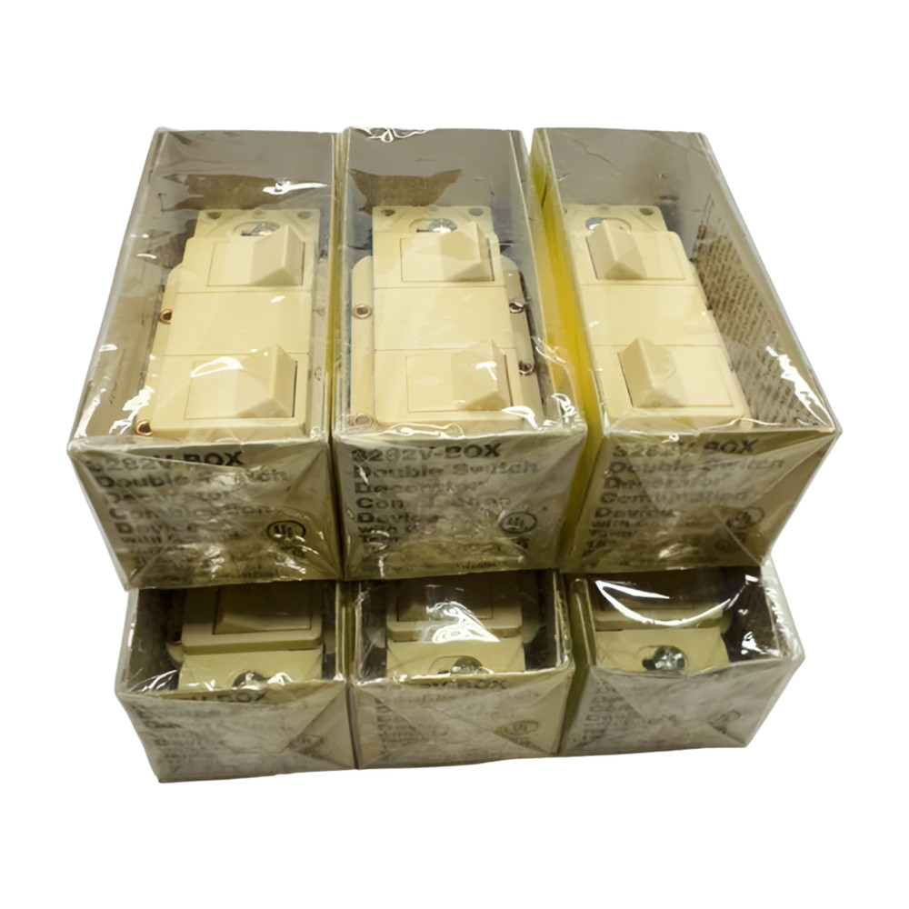 Eagle 3282V-BOX Ivory Double Switch Decorator Combination Device, 15A, 120VAC