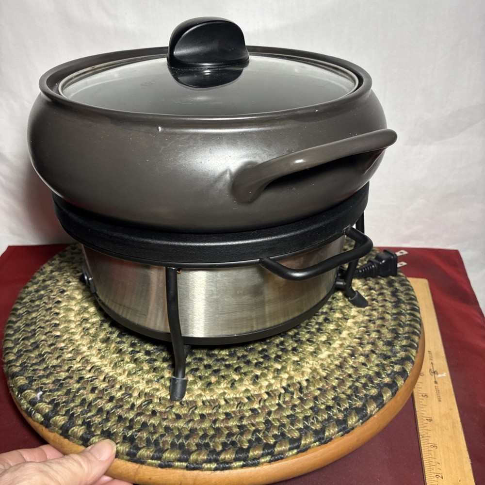 Crock Pot Versaware Rival Slow Cooker 5 qt. Crock Silver Base DIFFERENT LID