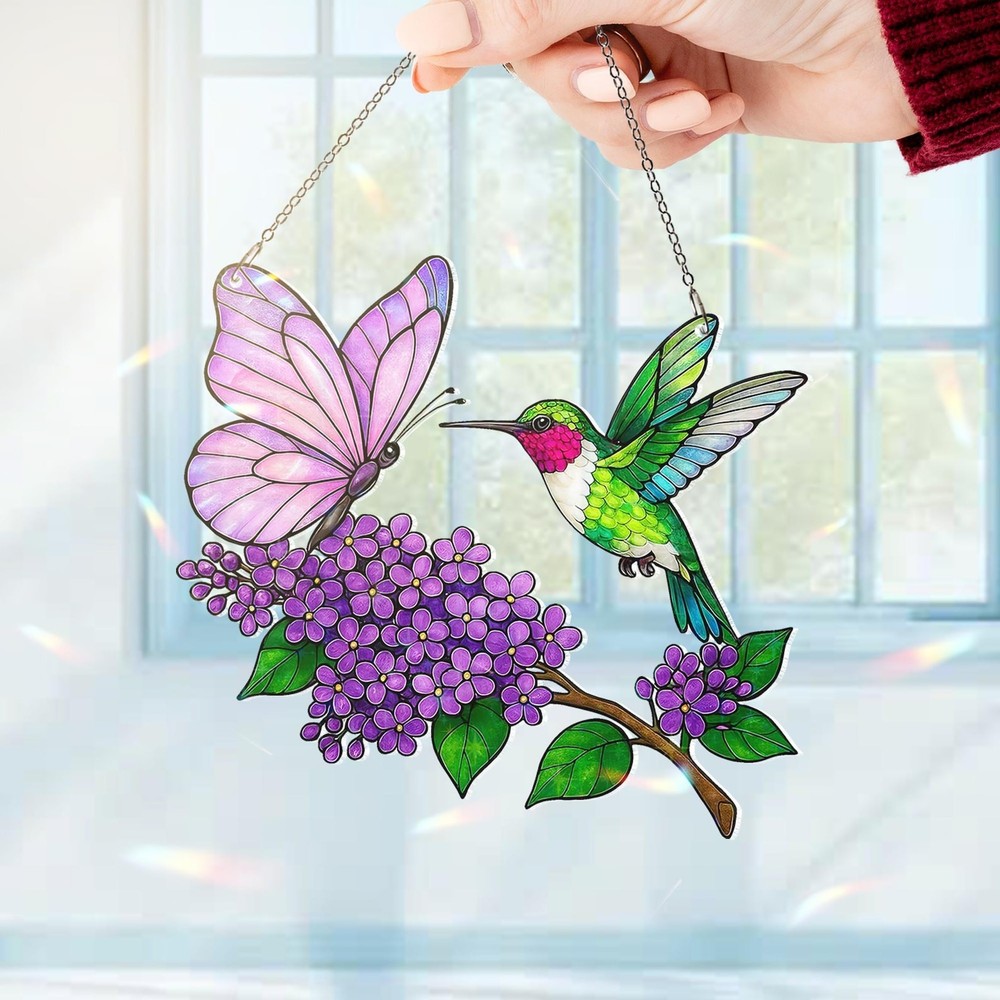 Hummingbirds Acrylic Window Hanging