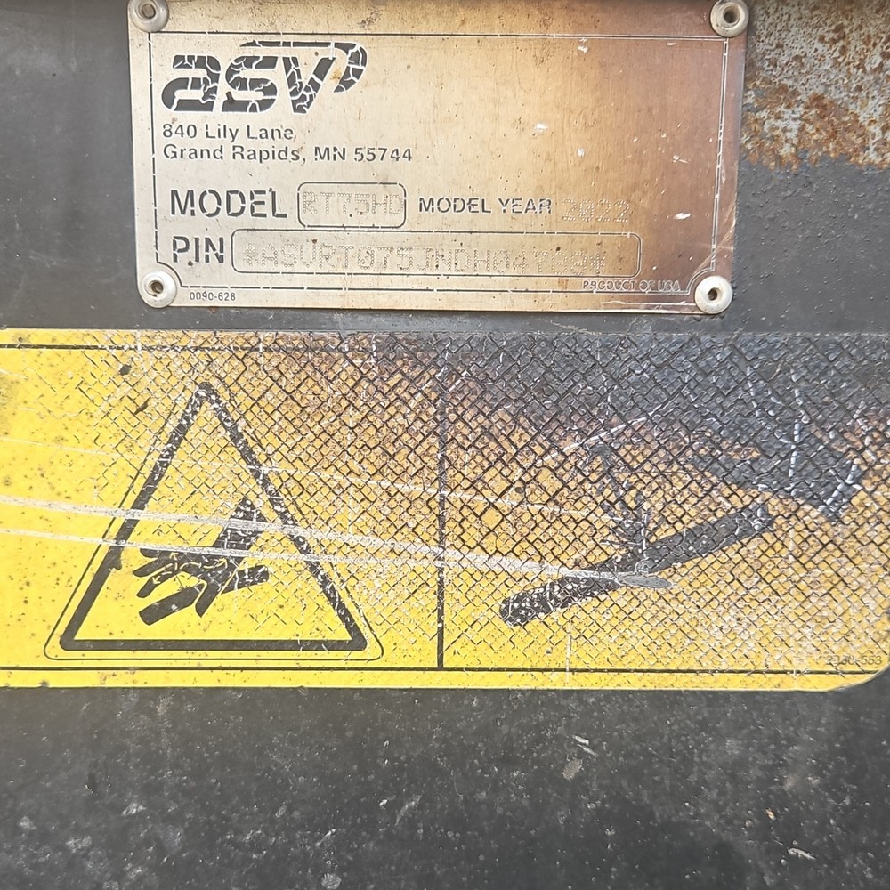 ASV RT75H Tracked Large Skid Steer Loader 2022