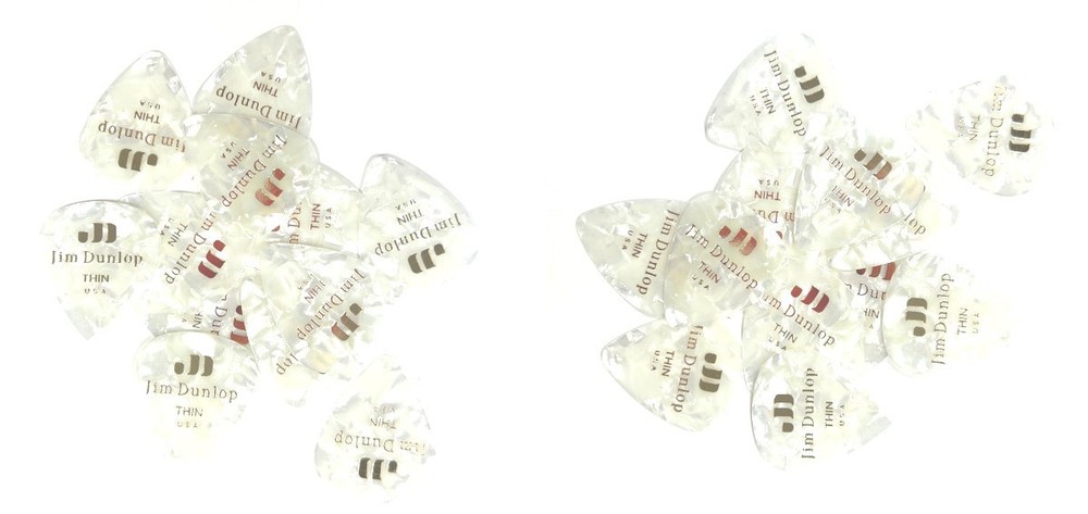 Dunlop Guitar Picks 24 Picks Celluloid White Pearl Thin