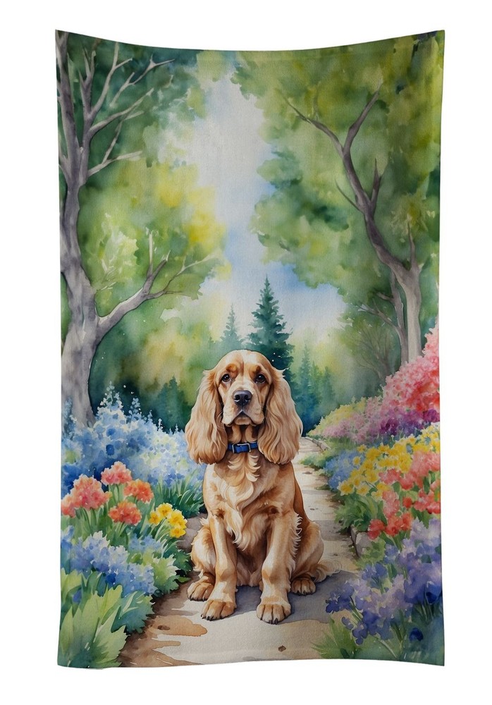 Cocker Spaniel Spring Path Kitchen Towel Dish Cloths Guest Hand Towel