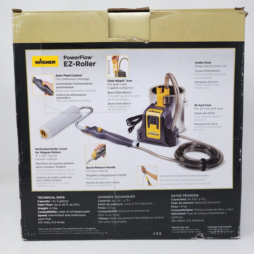 Wagner PowerFlow EZ-Roller Multi-Room Powered Paint Roller, D