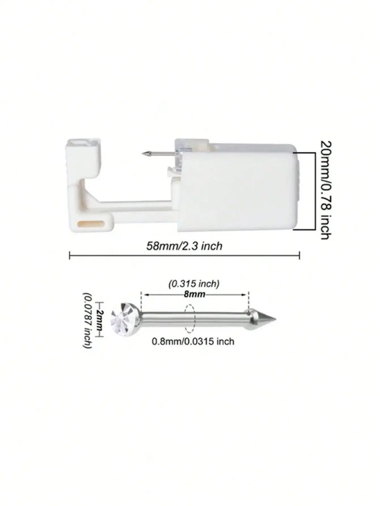 Disposable Nose & Ear Piercing Gun Kit Gold Stud Starter Safe Easy Use Tool