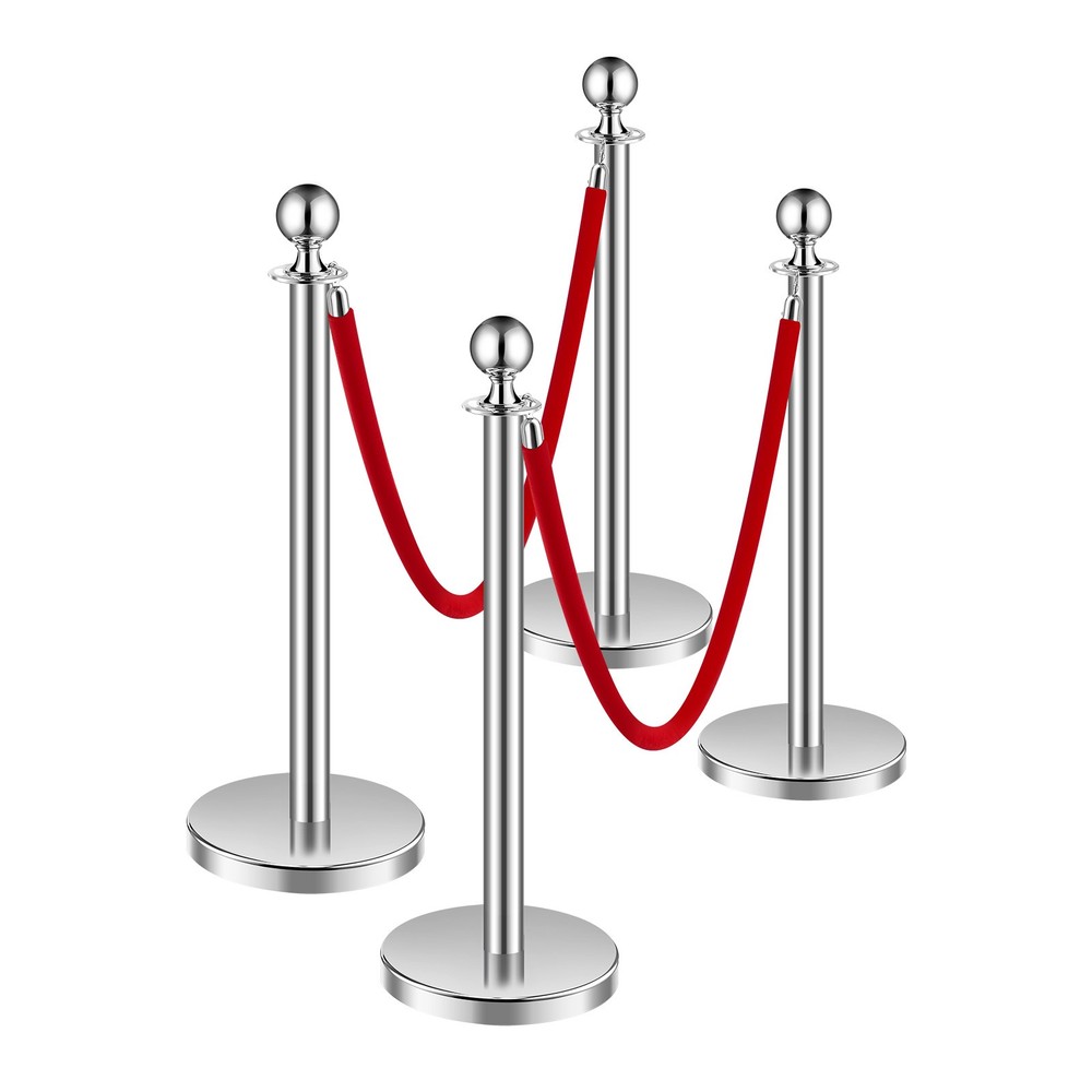 VEVOR 4Pcs Stanchion Posts Queue Barrier Crowd Control Sand Injection Base