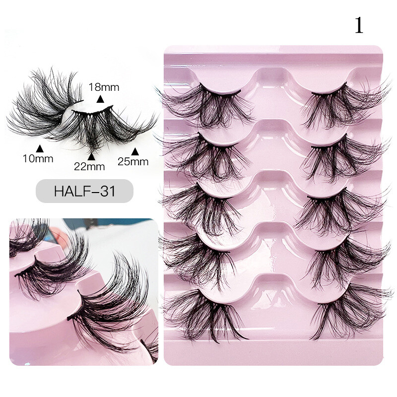 5 Pairs 3D Multilayer Segmented Half False Eyelashes Lash Natural Extension