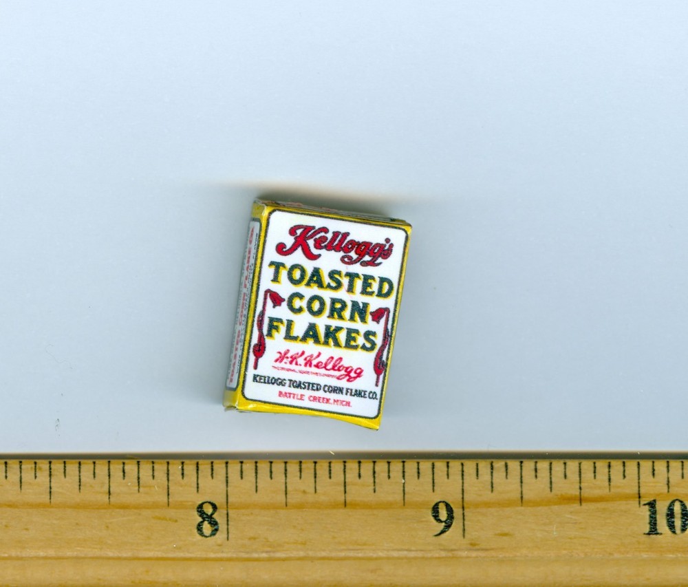 DOLLHOUSE Miniature Size First Made Cornflakes Cereal Box