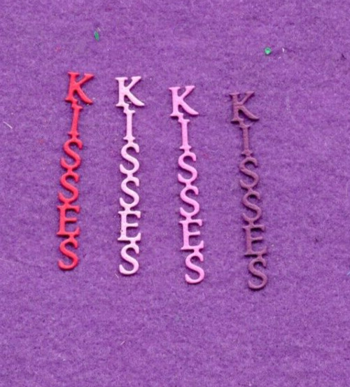 KISSES # 2 vertical die cuts scrapbook cards