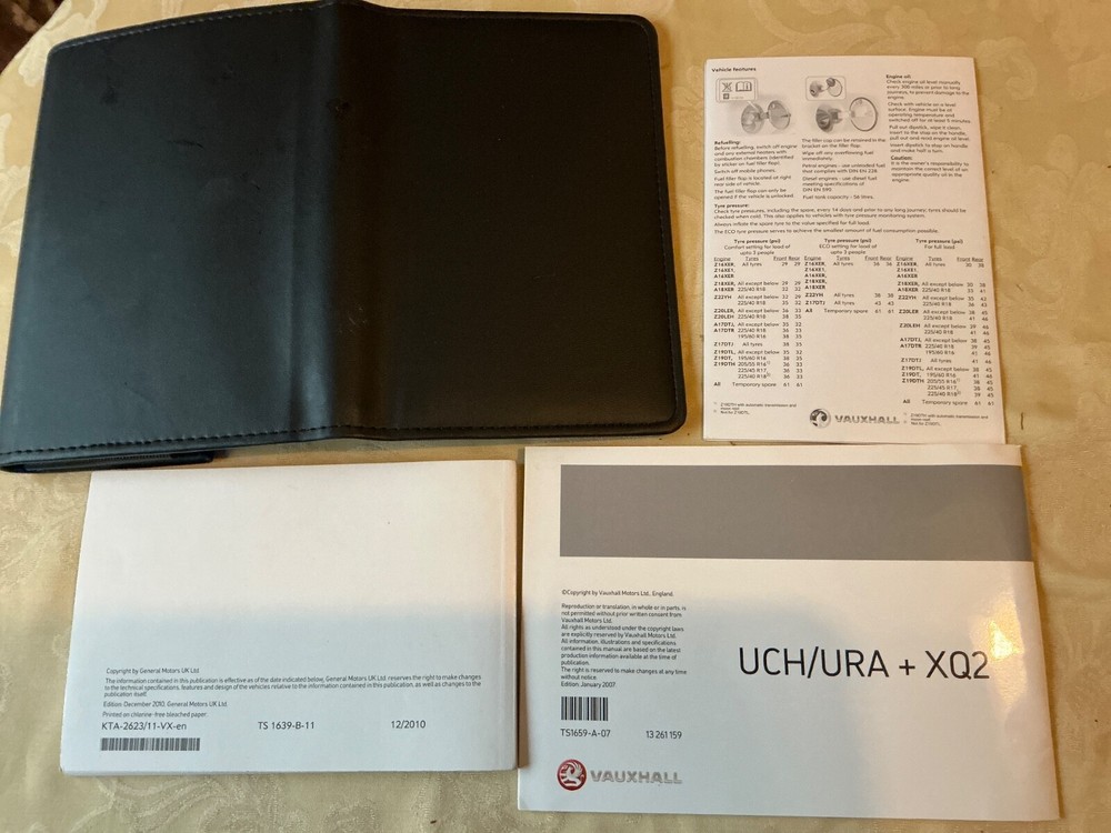 2011 VAUXHALL ZAFIRA OWNERS MANUAL .AUDIO MANUAL ,QUICK REFERENCE GUIDE ,CASE