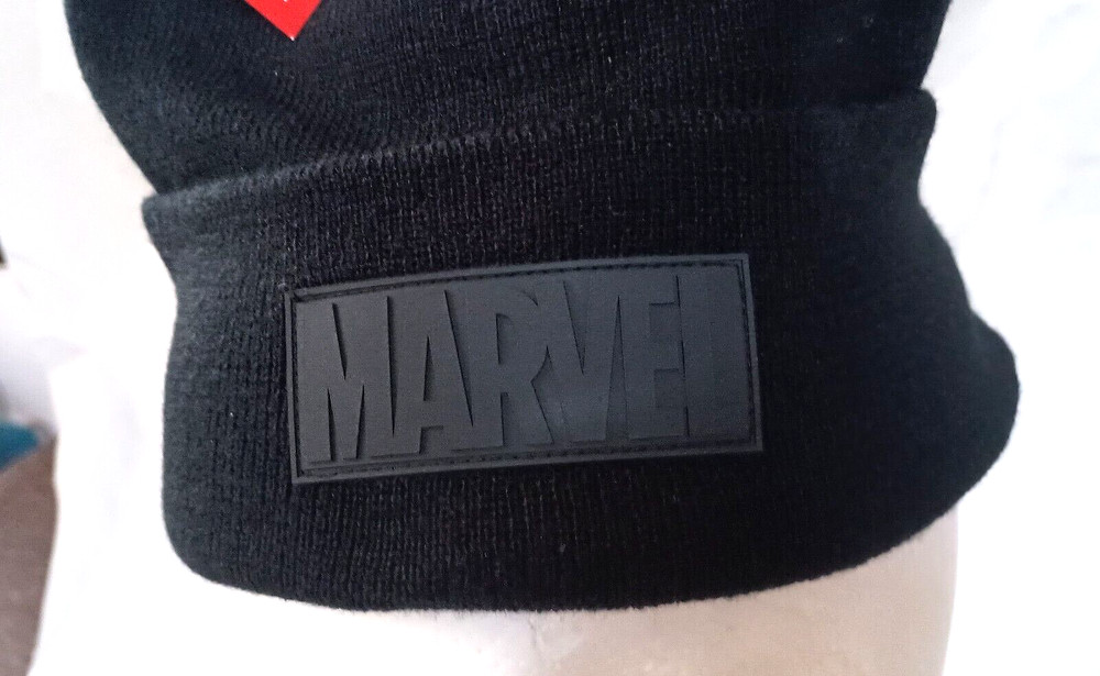 Marvel Black Subtle Logo Winter Knit Cap Hat NOS New OSFM