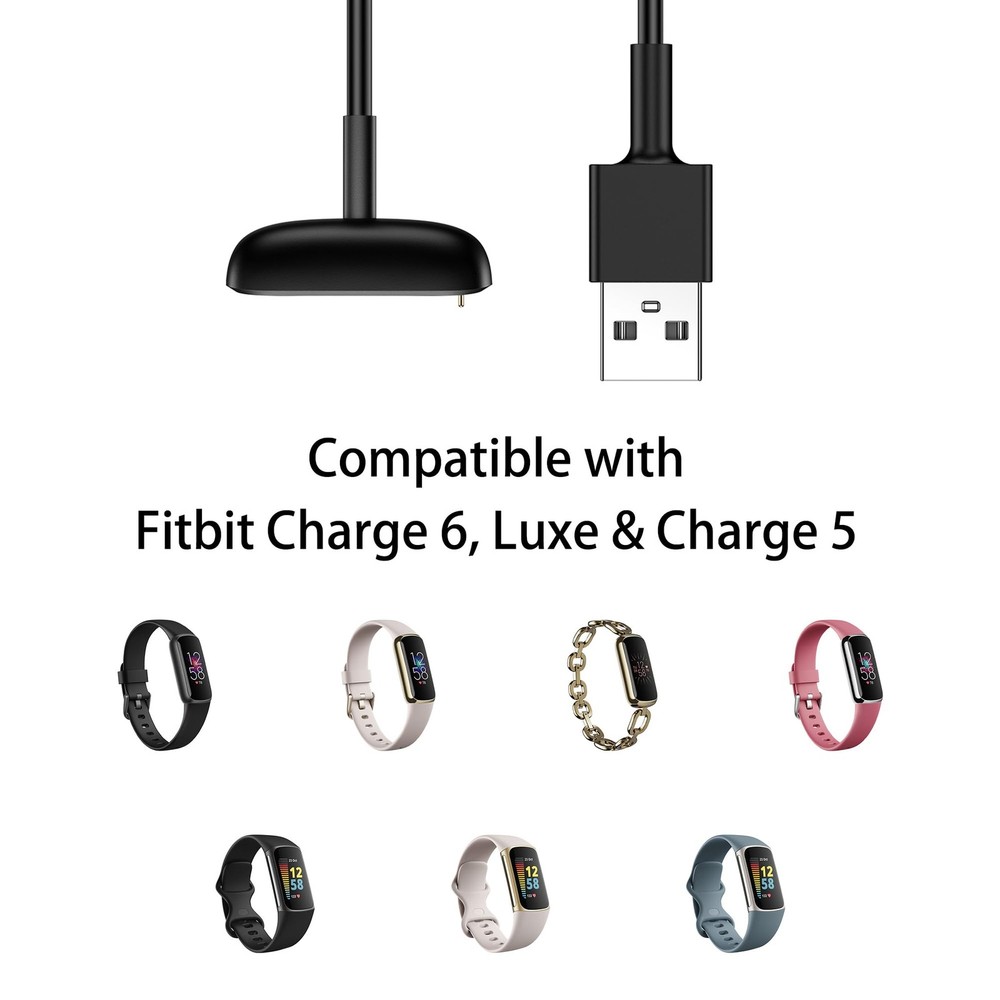 Fitbit Charge 6/5/Luxe Charger Cable Replacement, 3.3Ft, 2 Pack