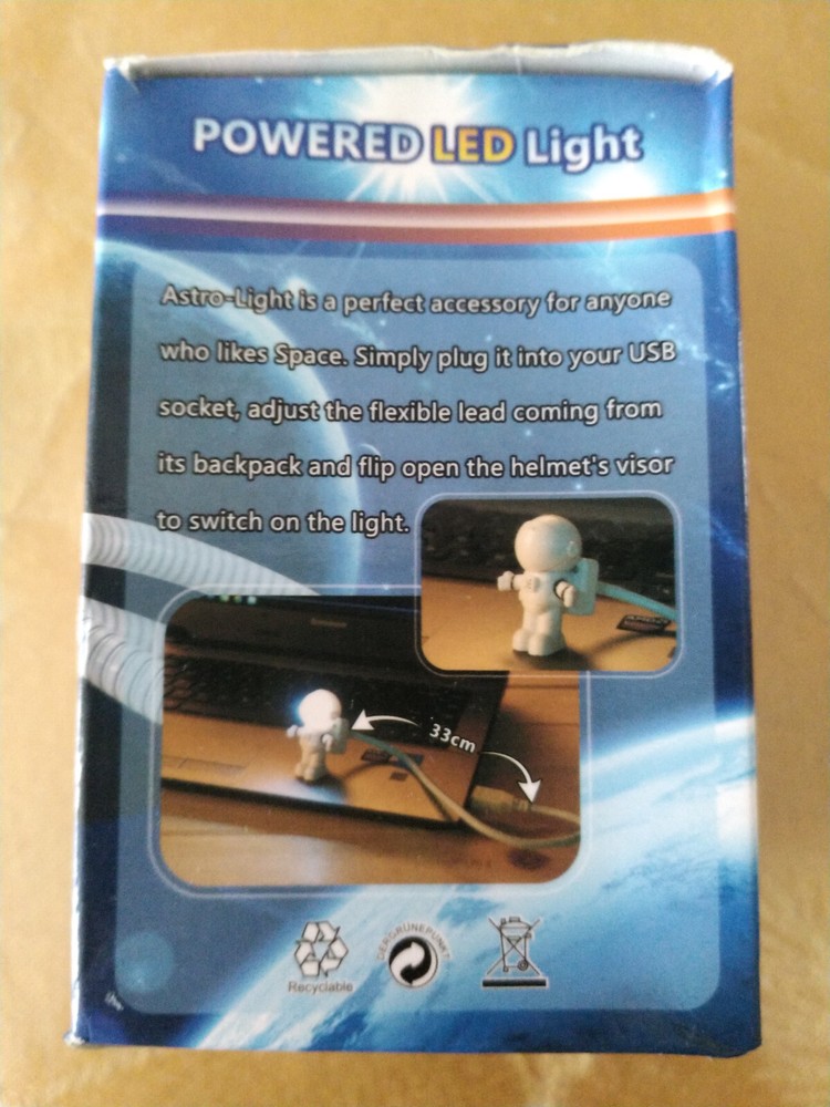 USB Astro Light Keyboard Night Light Flexible Lead Astronaut Laptop PC Notebook