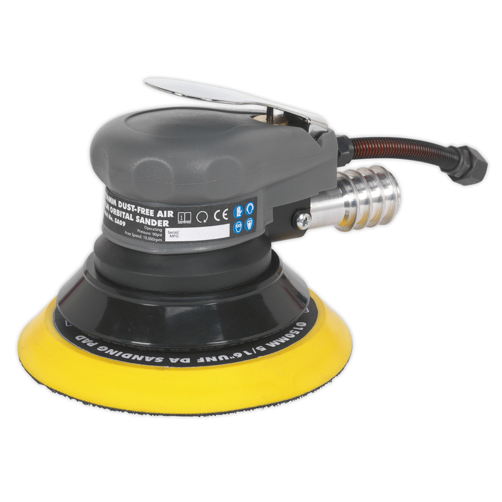 Air Palm Orbital Sander Ø150mm Dust-Free - Sealey SA09 New