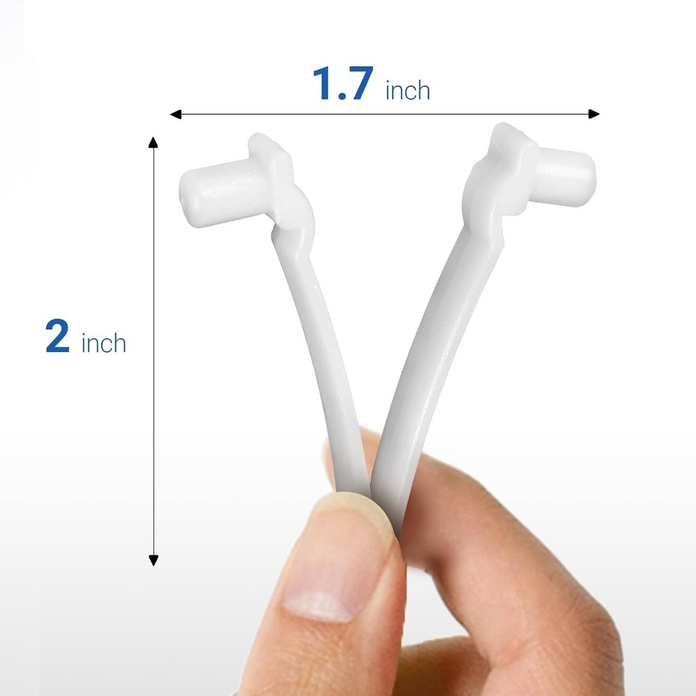 21-Pack Pool V-Clips Replacement for Pool Brushes, Skimmers, Nets, White