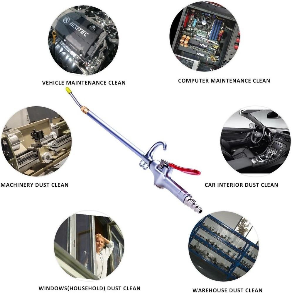 High Performance Air Blow Gun – Convenient Storage with 360° Hook Access