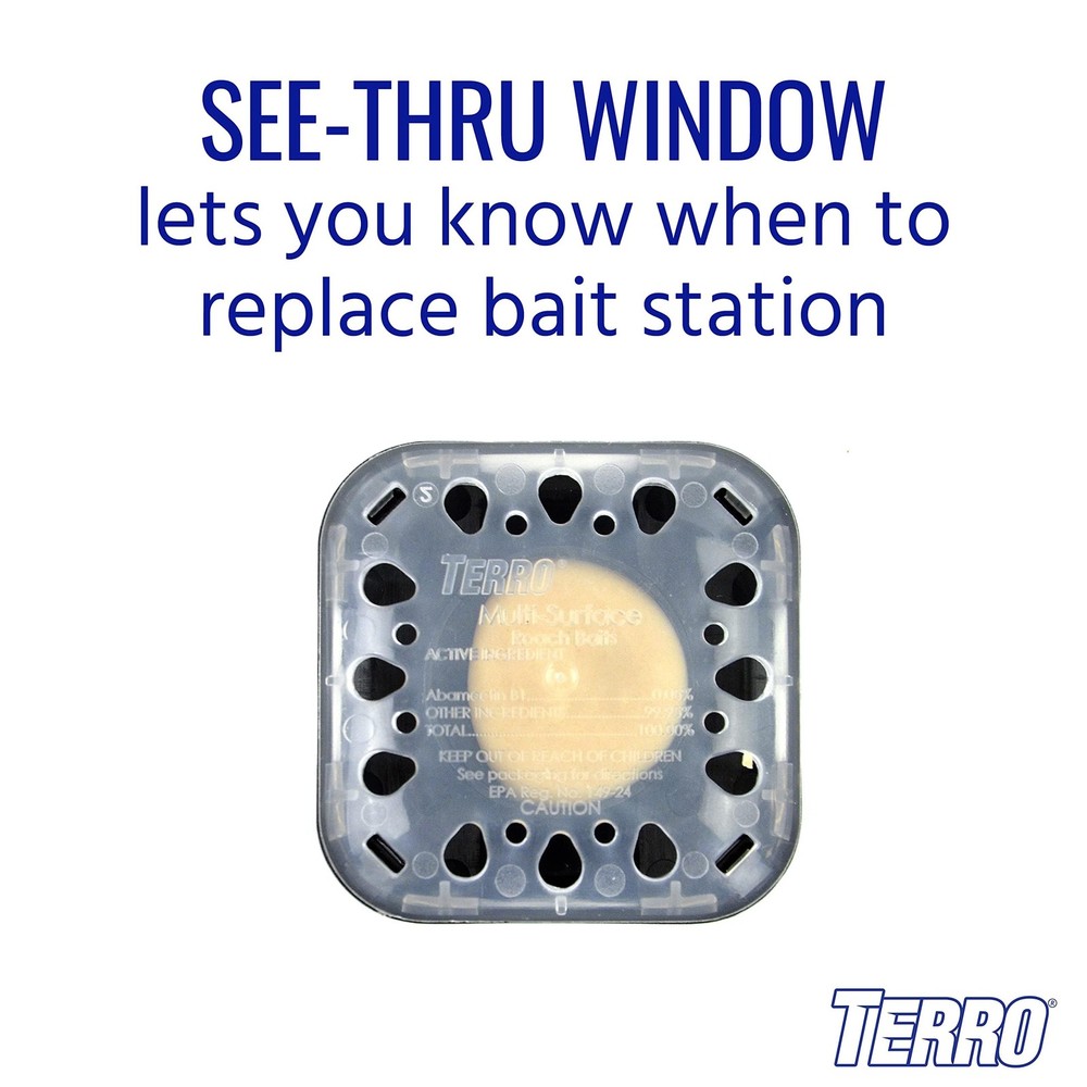 TERRO T500 Indoor Multi-Surface Roach Bait Stations - 1 Pack, Black
