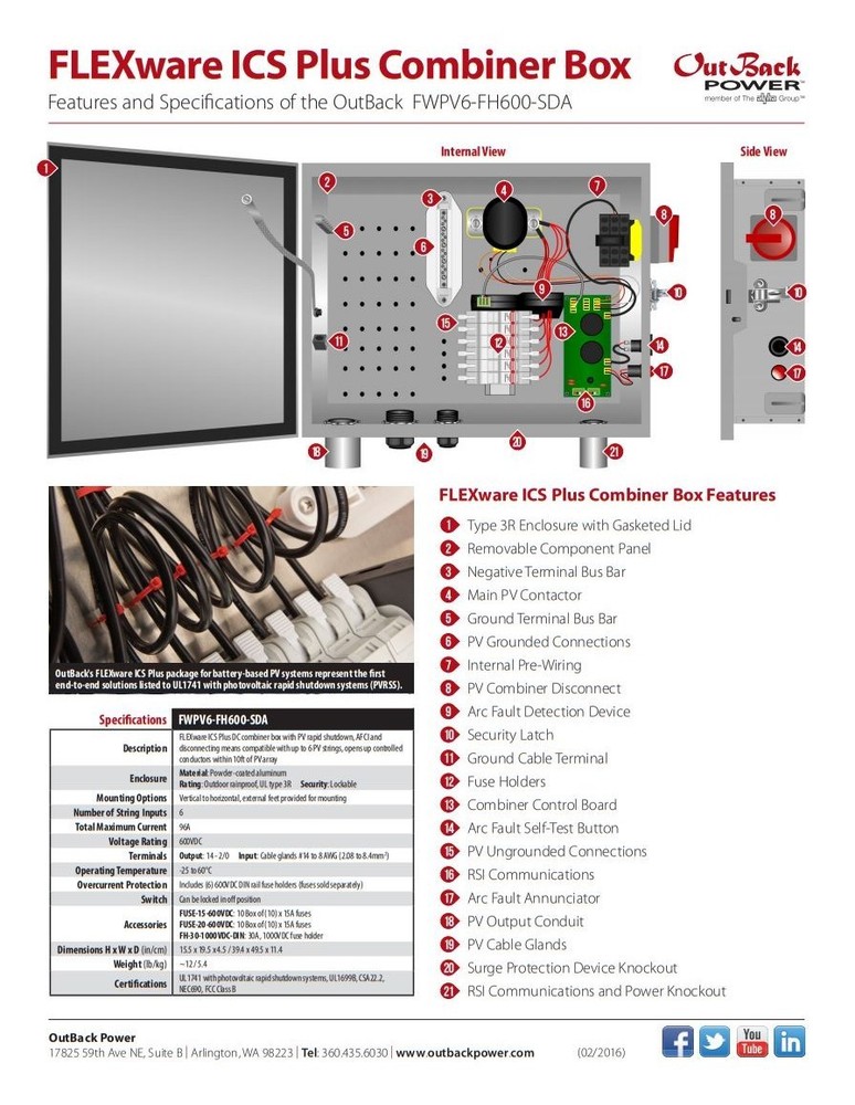 OutBack Power RSI Rapid Remote Shutdown Initiator