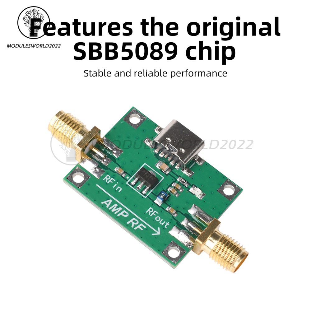 DC 5V SBB5089 Gain 20dB RF Module 5MHz~6GHz RF Power Amplifier Front-end module